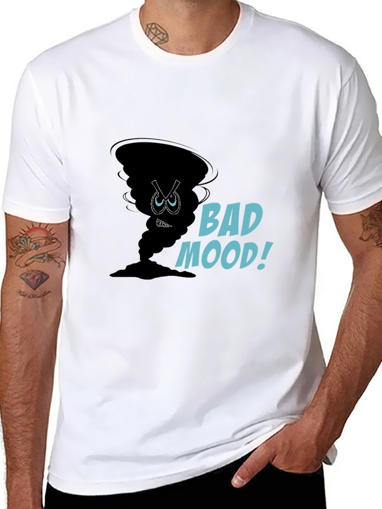 Bad Mood Graphic Tee - Soft Cotton Black T-Shirt