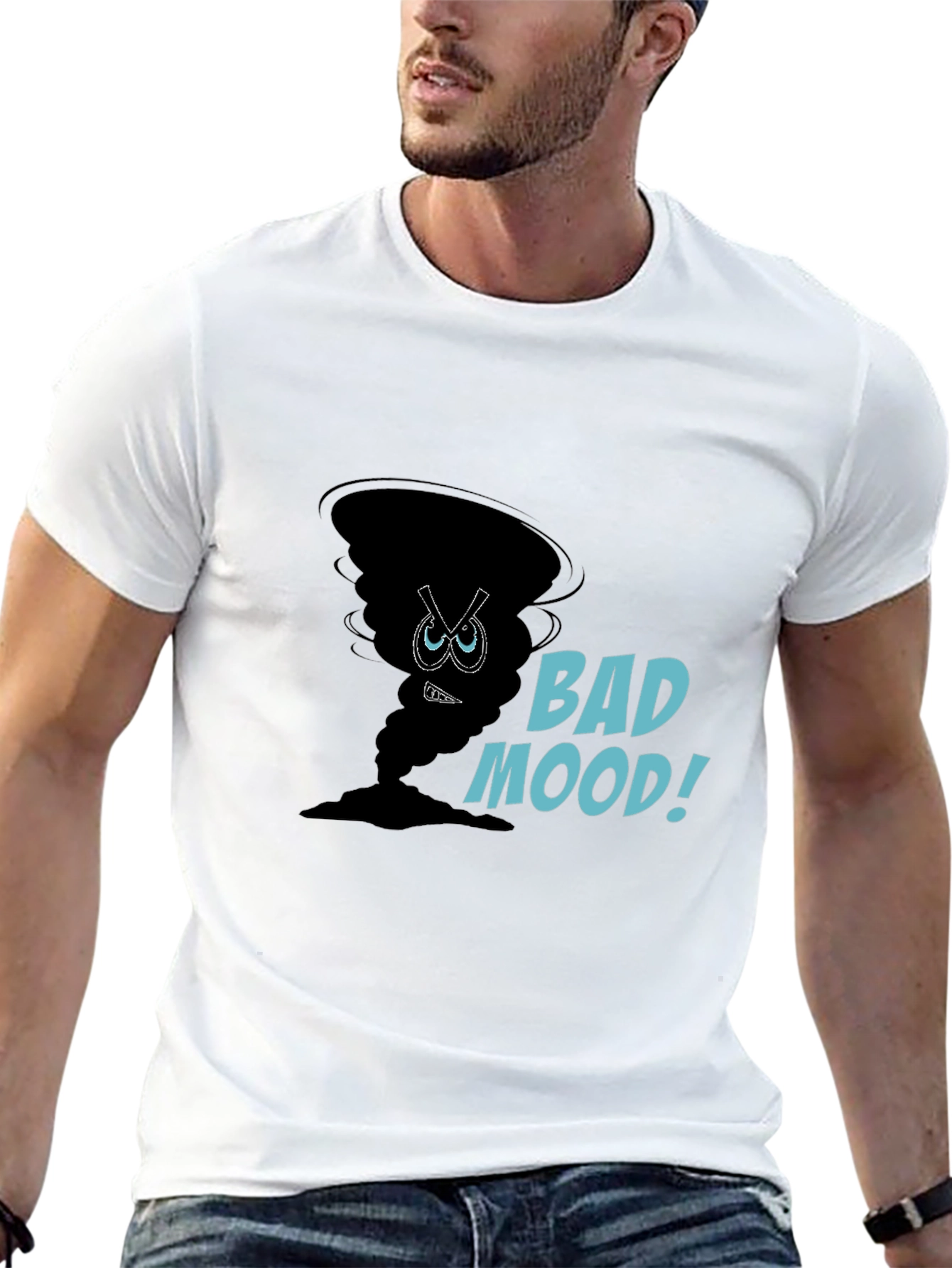 Bad Mood Graphic Tee - Soft Cotton Black T-Shirt