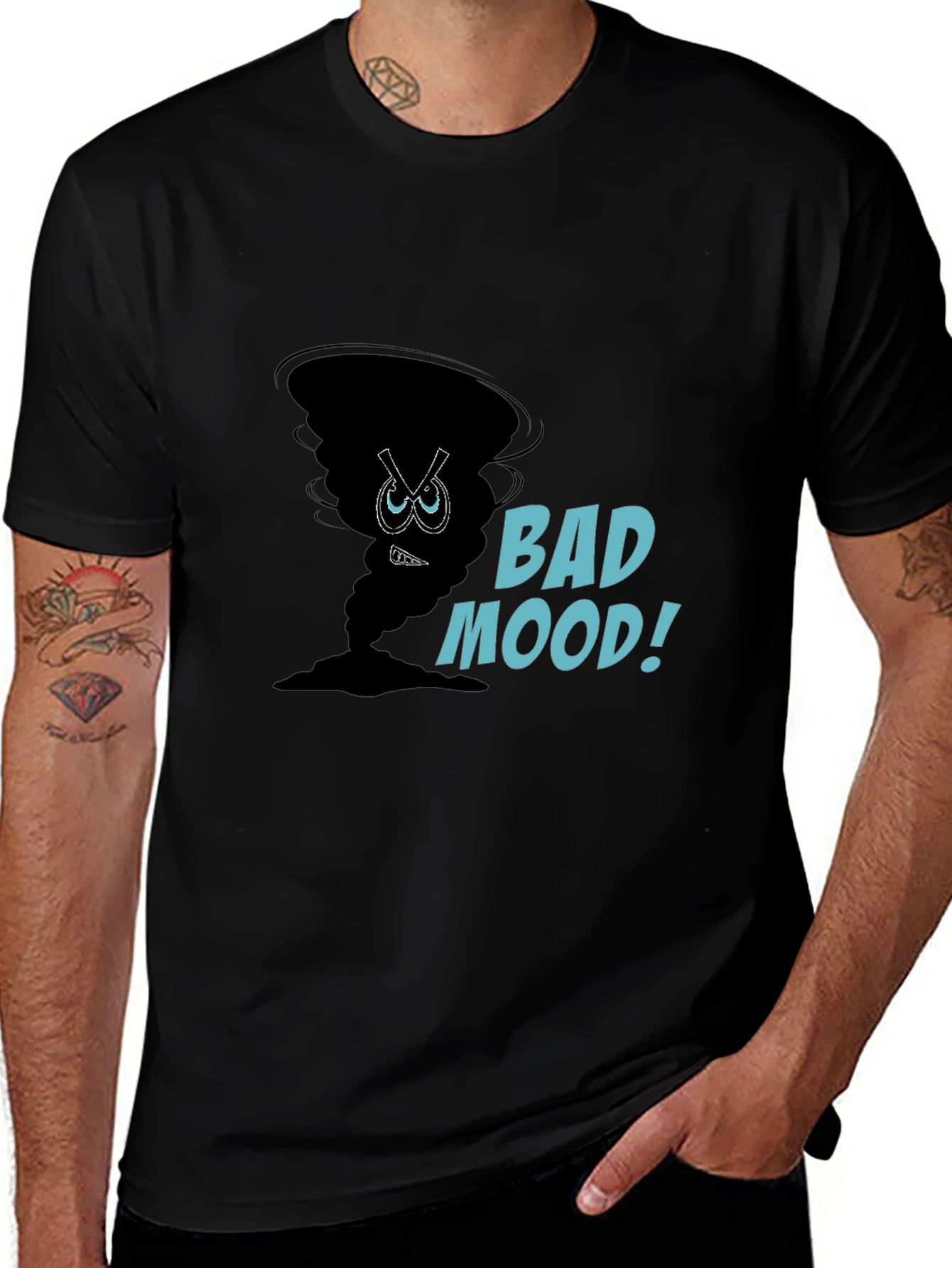 Bad Mood Graphic Tee - Soft Cotton Black T-Shirt
