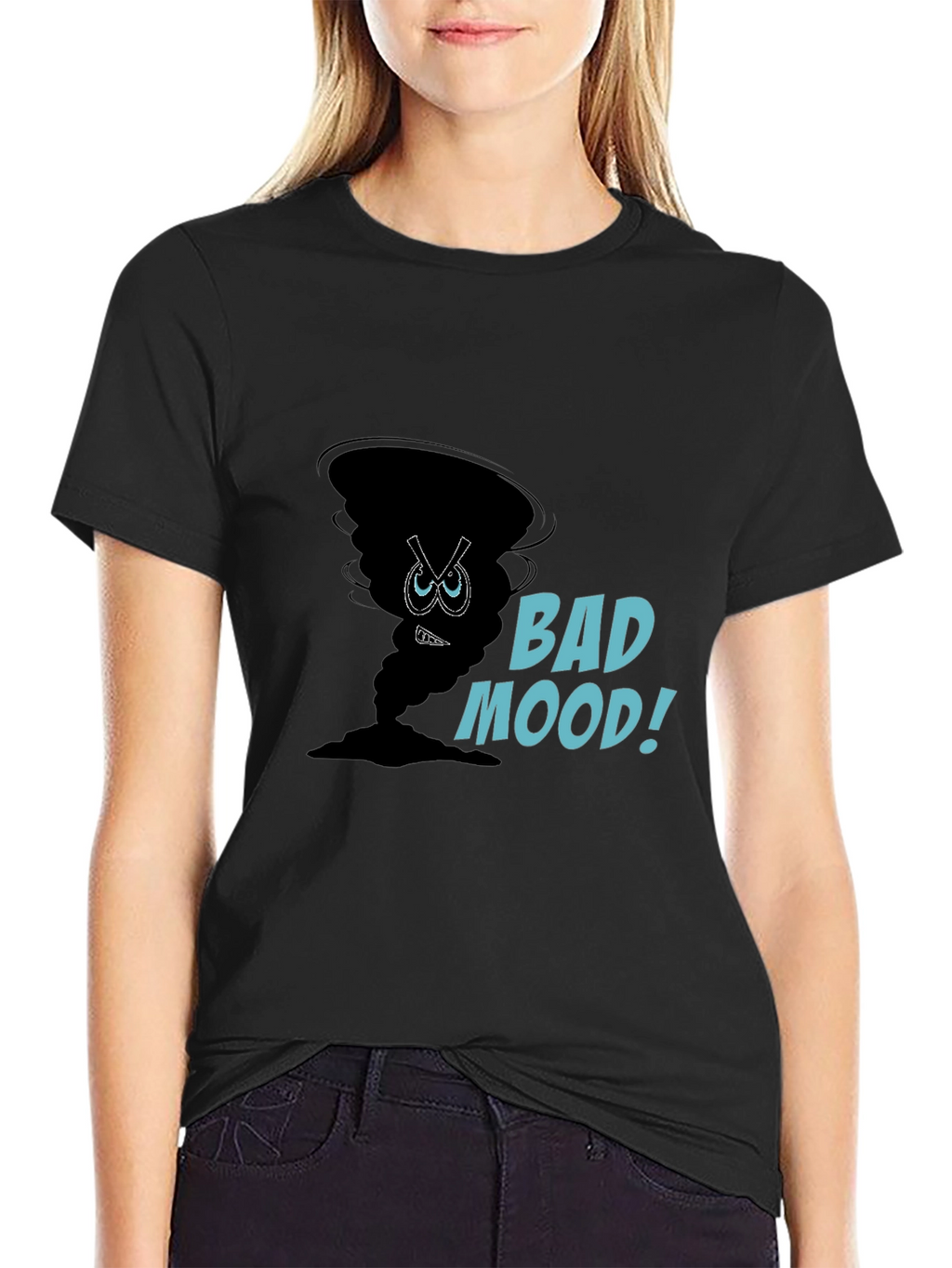 Bad Mood Graphic Tee - Soft Cotton Black T-Shirt