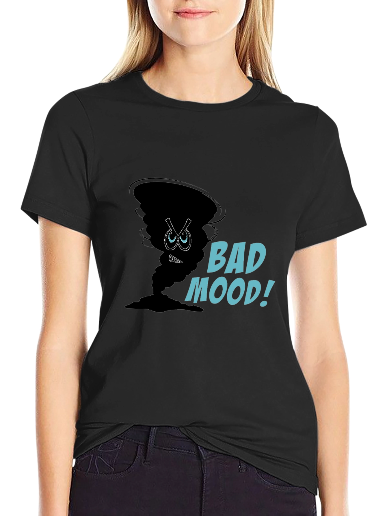 Bad Mood Graphic Tee - Soft Cotton Black T-Shirt