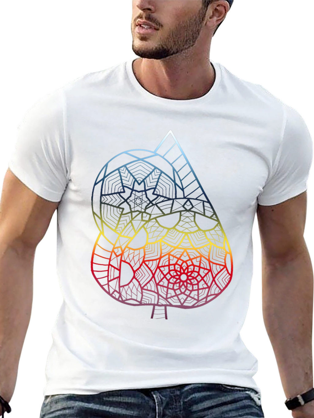 Abstract Spade Graphic Tee - Mens Black T-Shirt