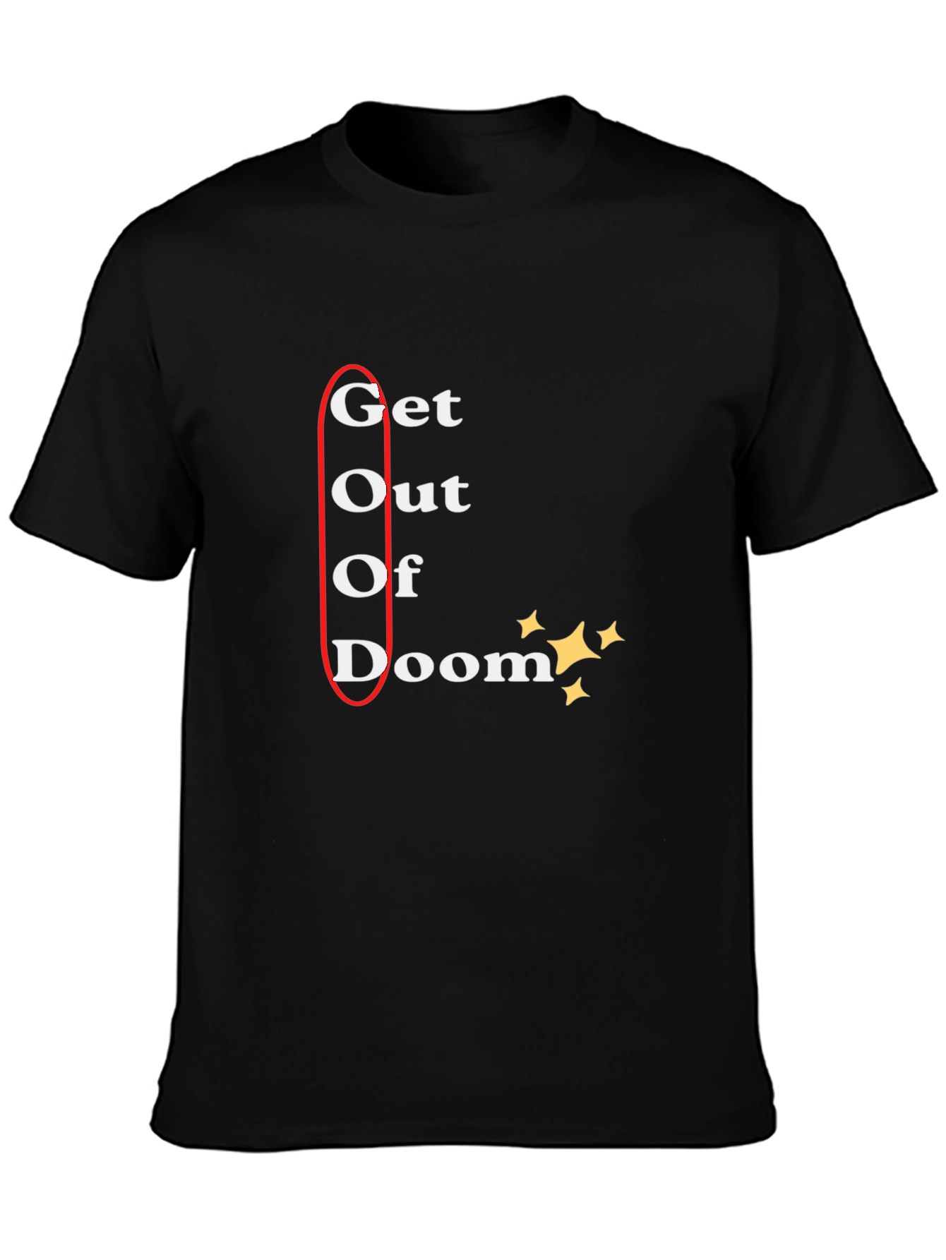 Get Out of Doom Black Graphic Tee
