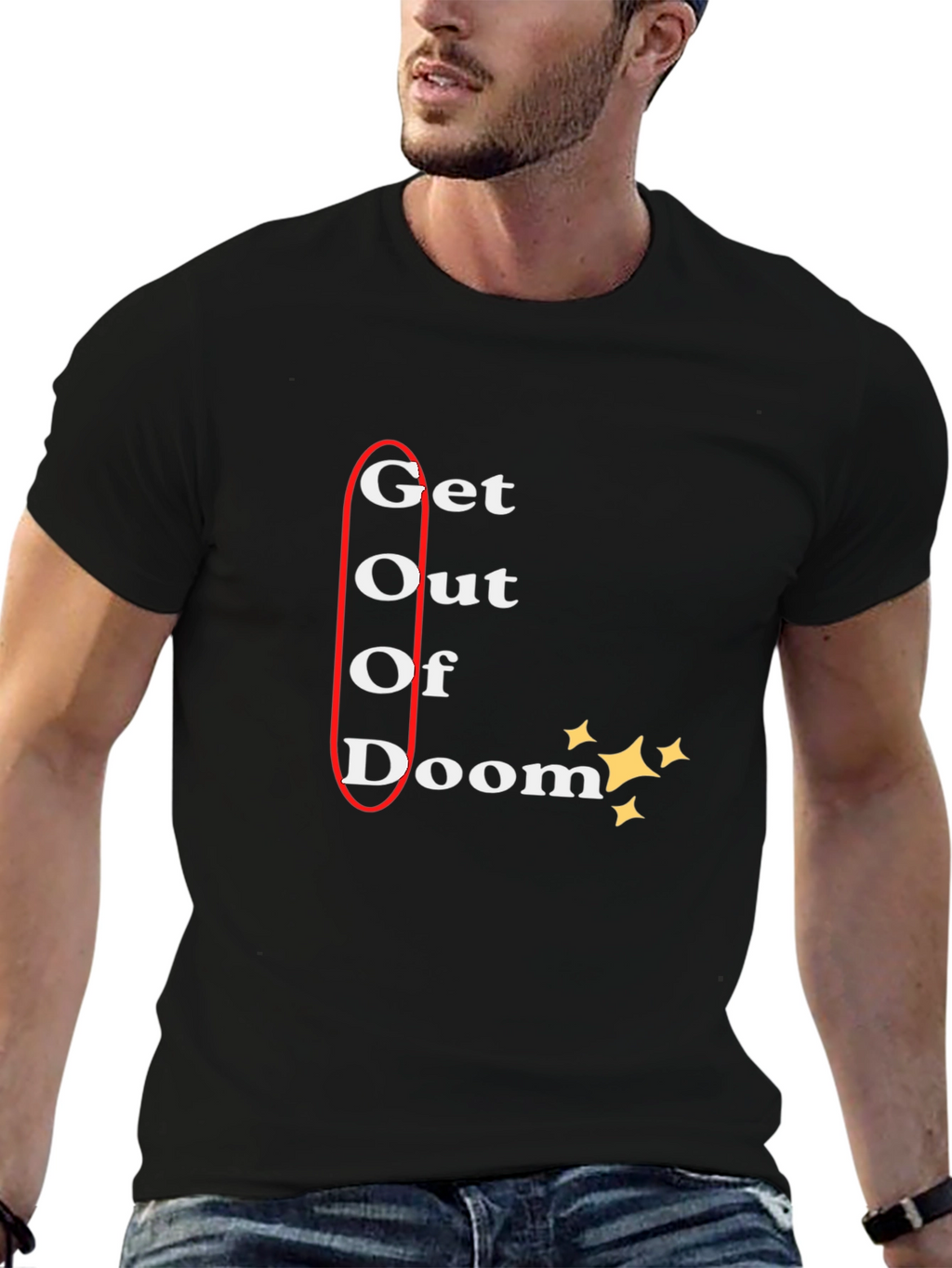 Get Out of Doom Black Graphic Tee