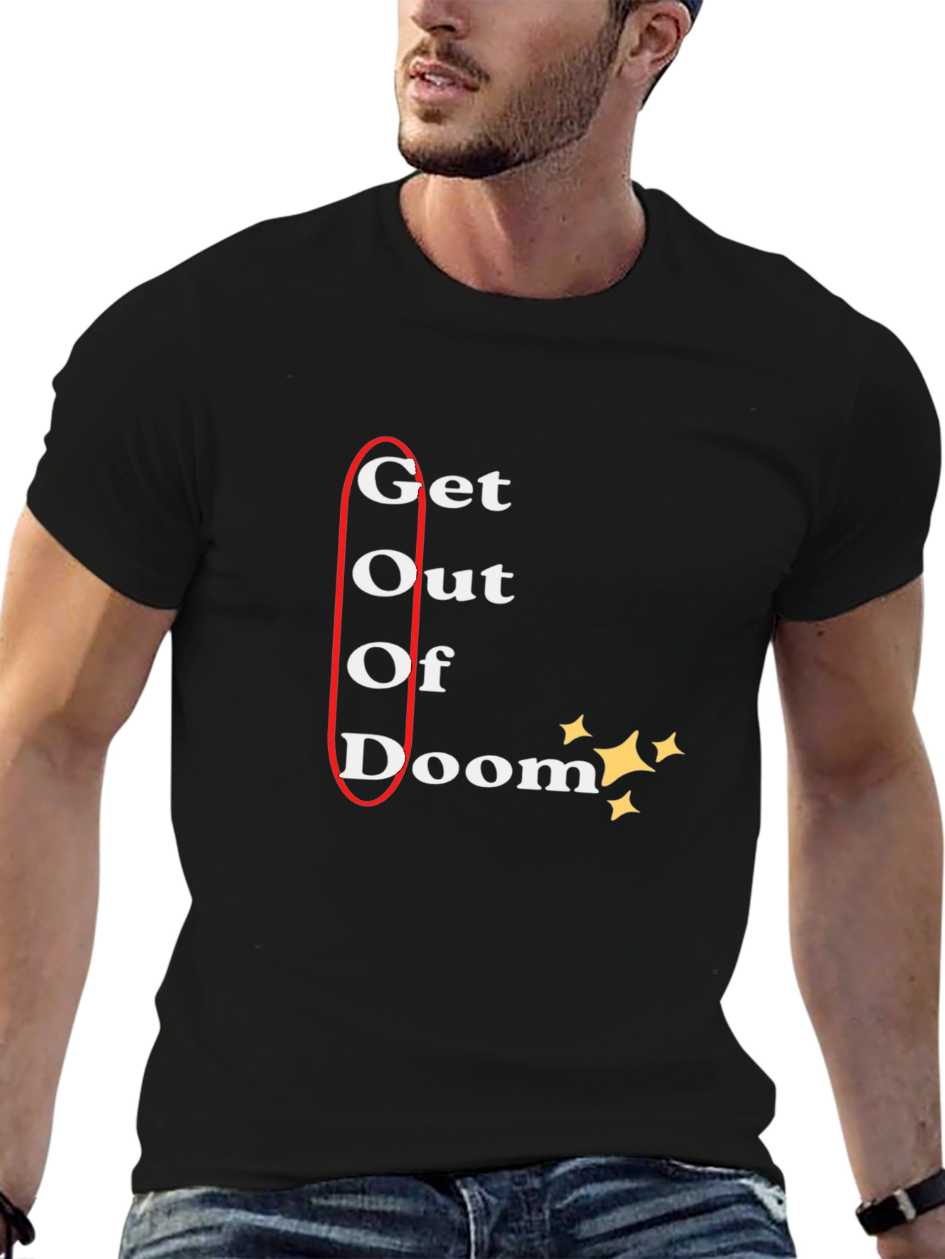 Get Out of Doom Black Graphic Tee