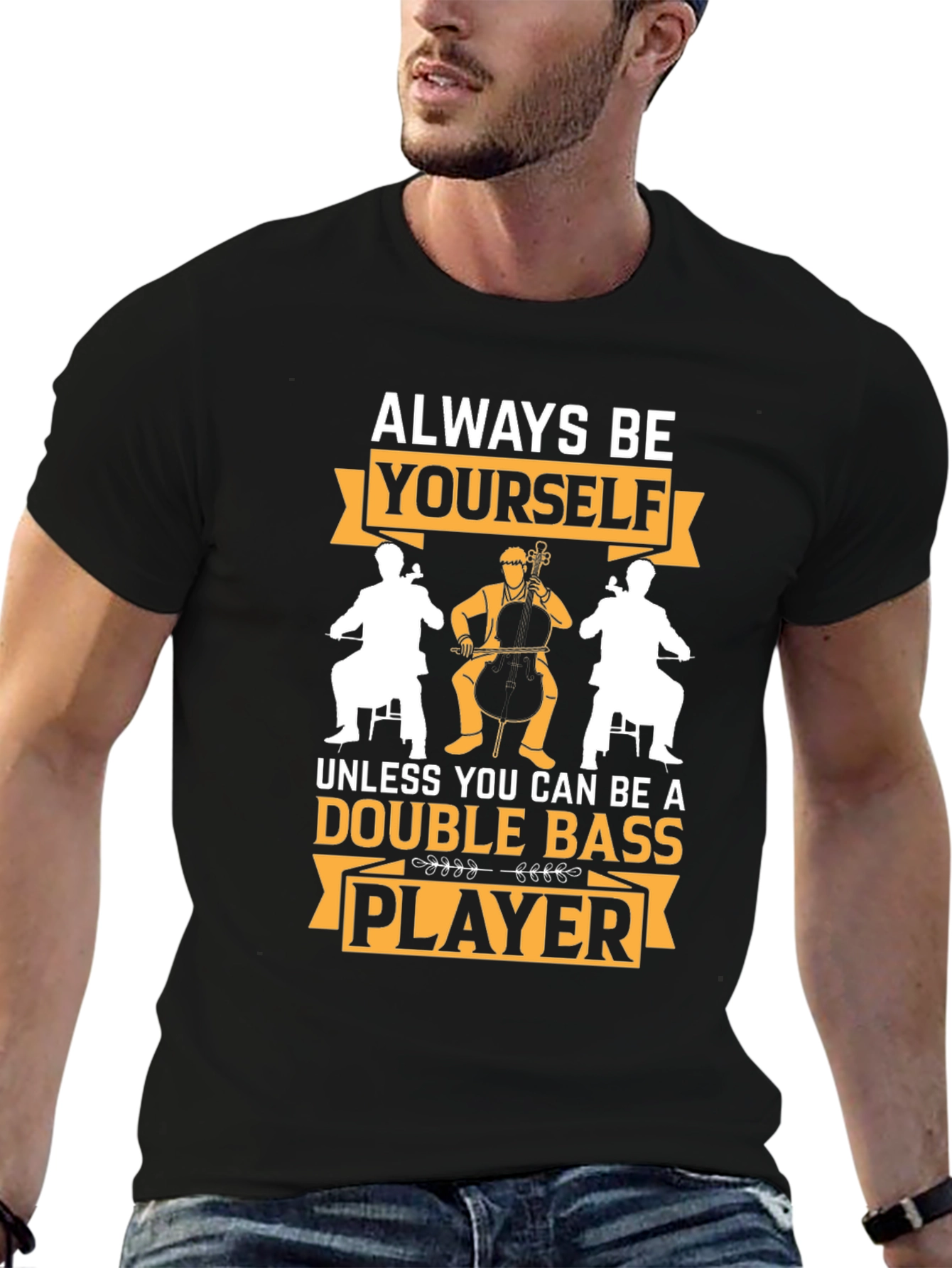 Double Bass Player Graphic T-Shirt - Musician Humor Tee