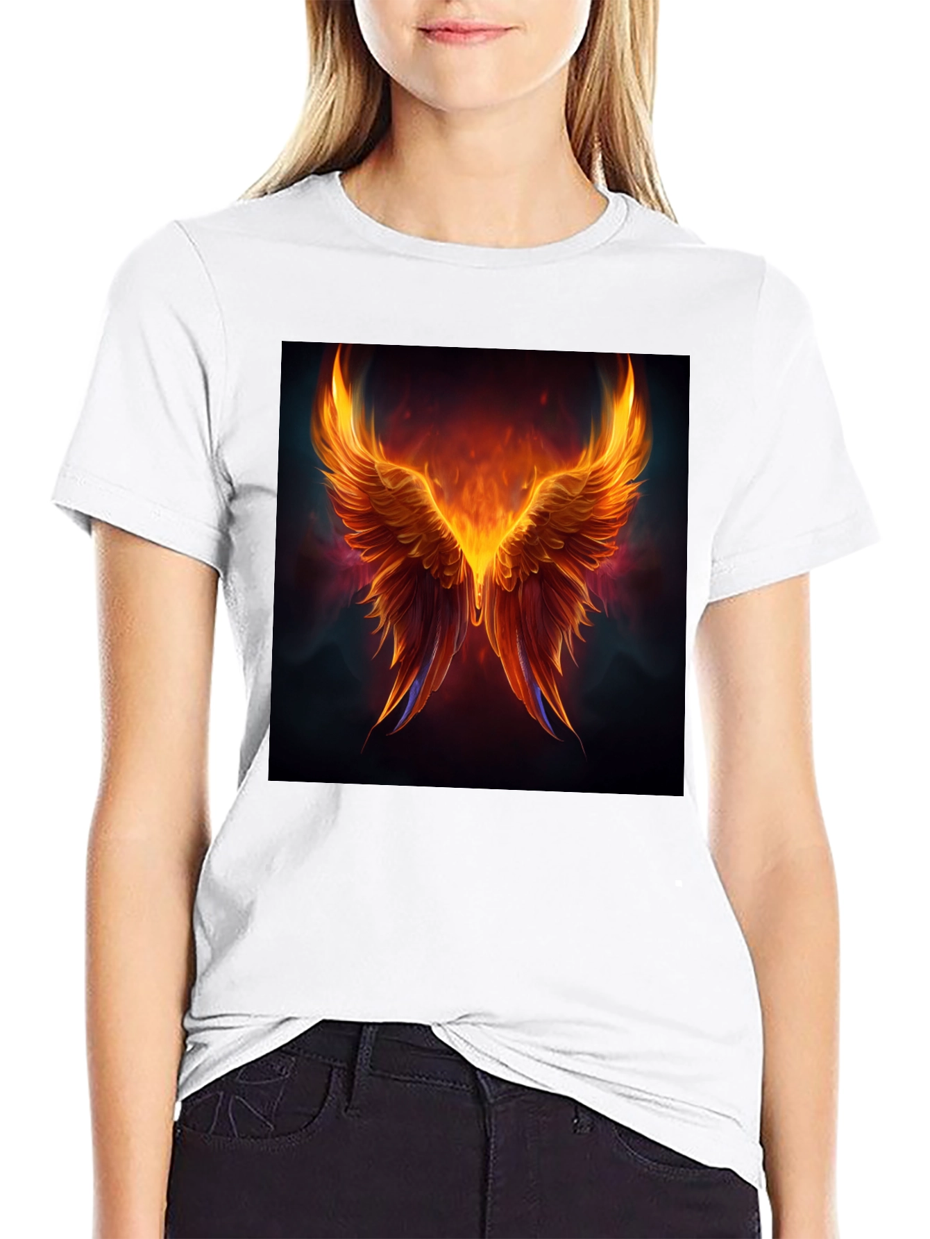 Phoenix Wings Graphic Black T-Shirt