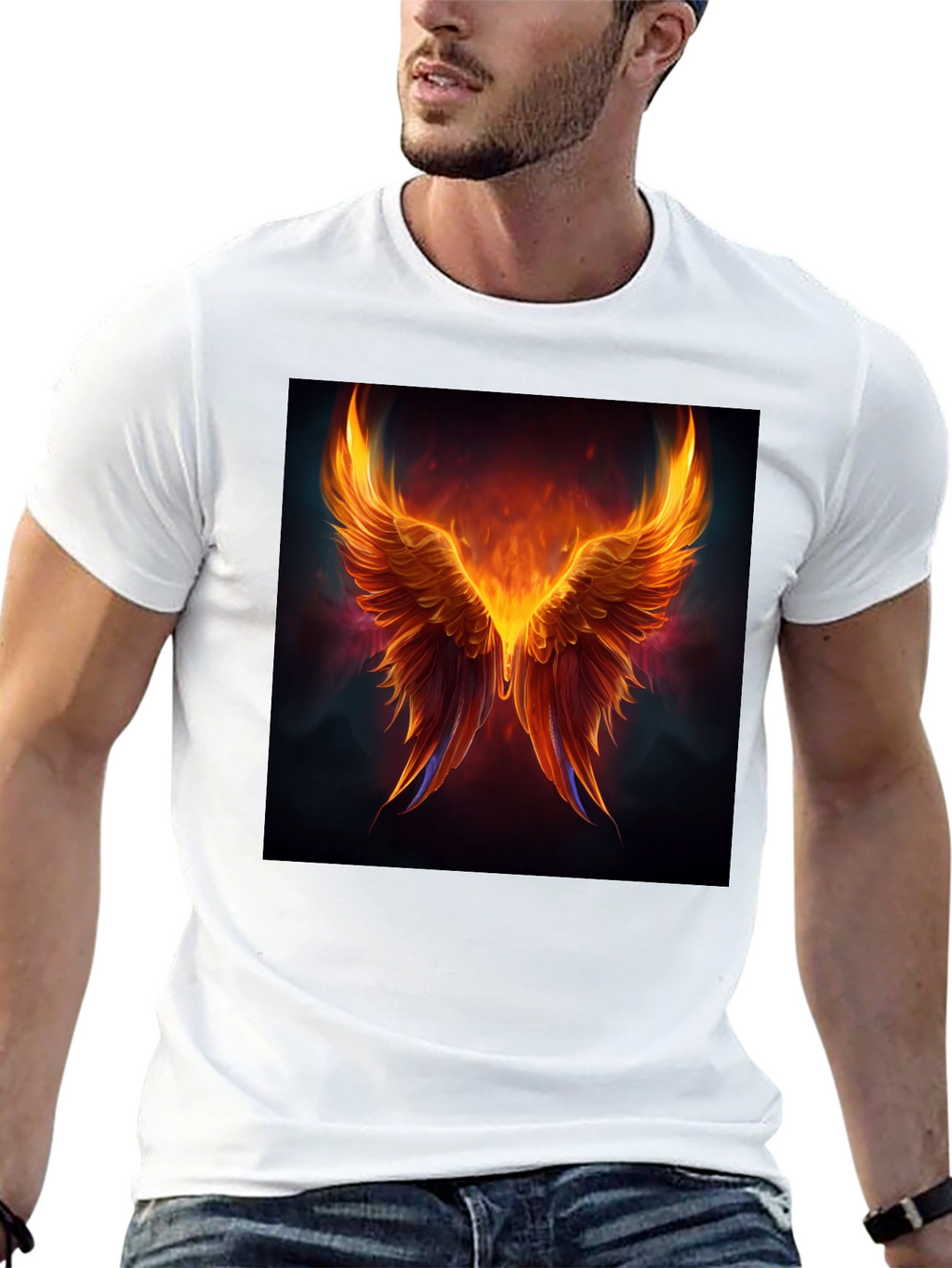 Phoenix Wings Graphic Black T-Shirt