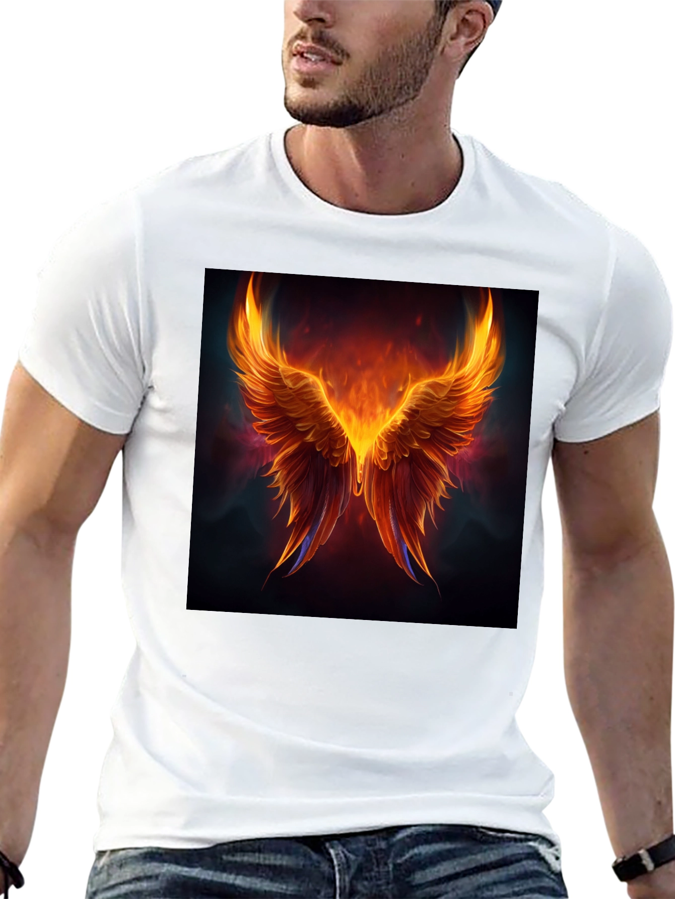 Phoenix Wings Graphic Black T-Shirt