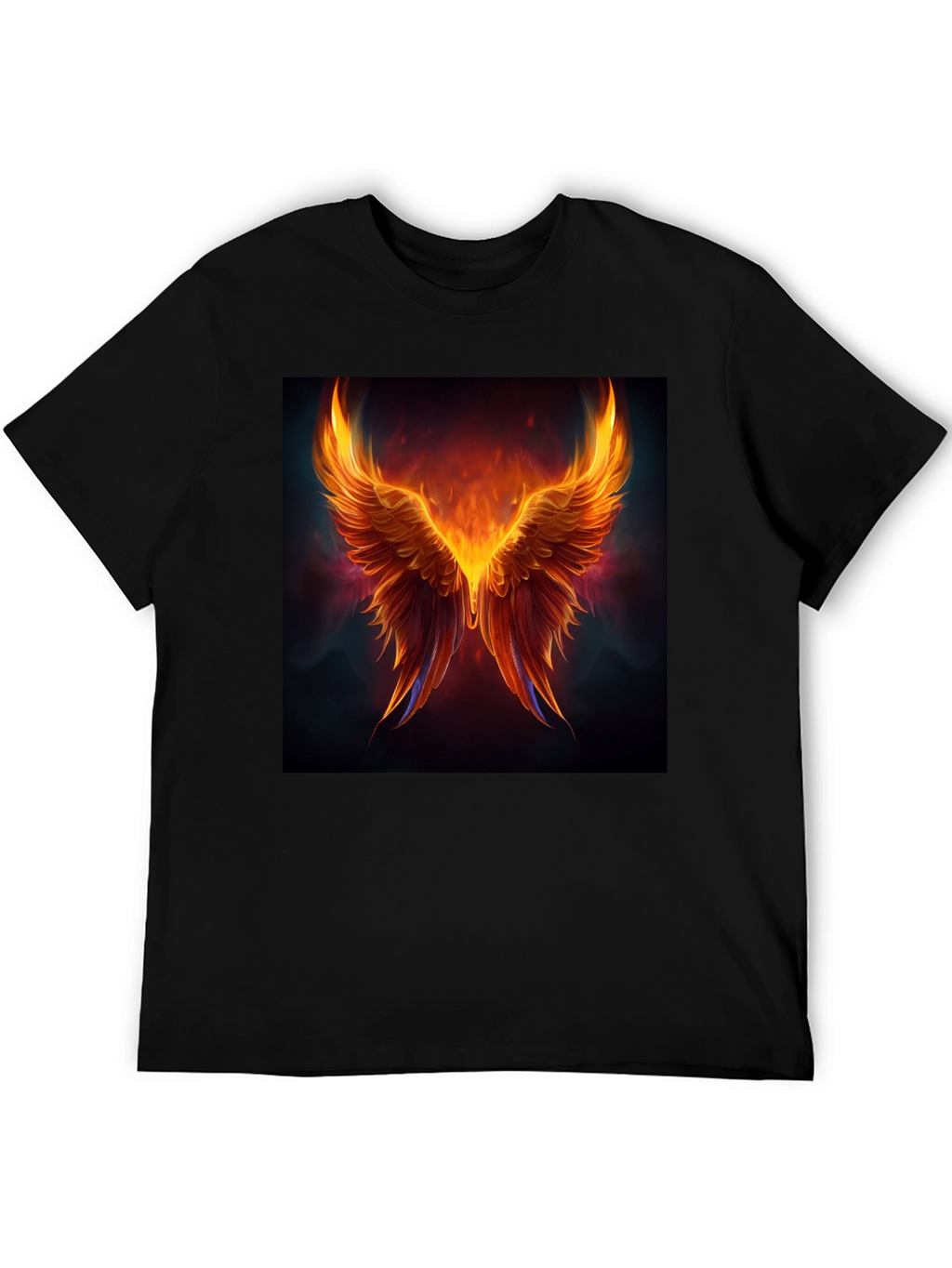 Phoenix Wings Graphic Black T-Shirt