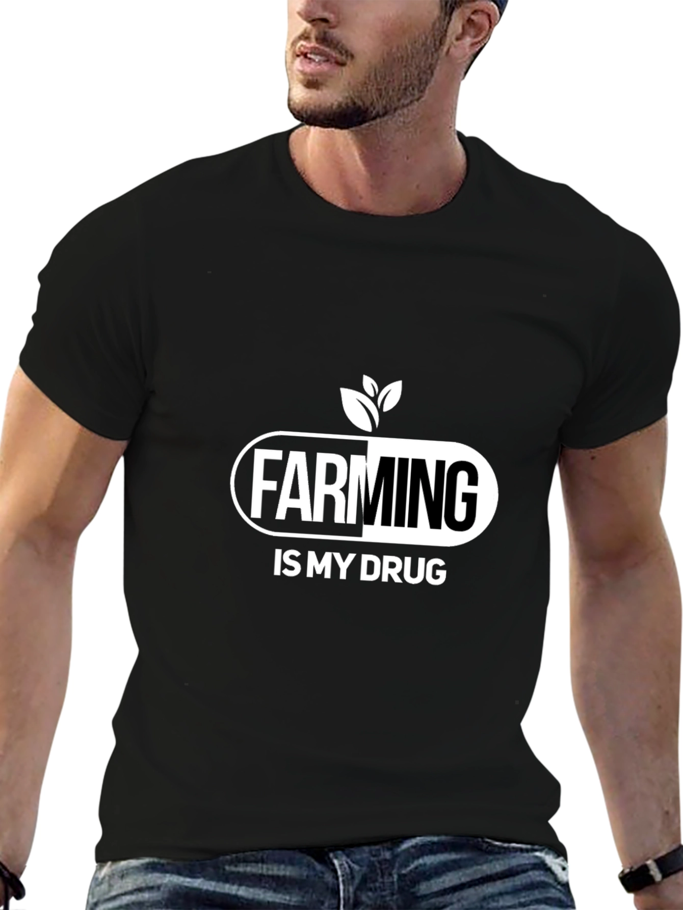 Farming is My Drug T-Shirt - Black Cotton