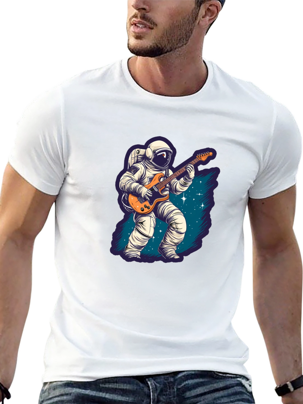 Astronaut Guitarist Black T-Shirt