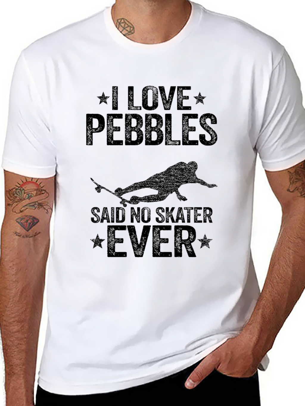 I Love Pebbles Skater Graphic Tee - Black
