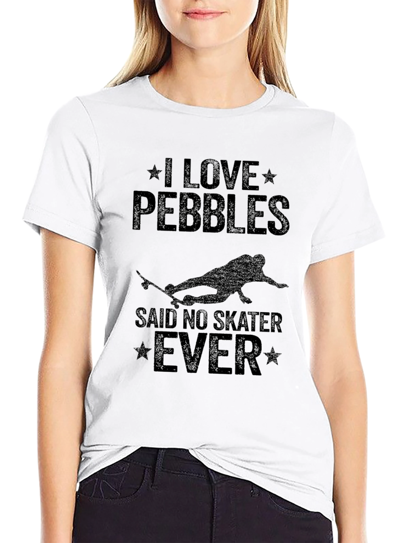 I Love Pebbles Skater Graphic Tee - Black