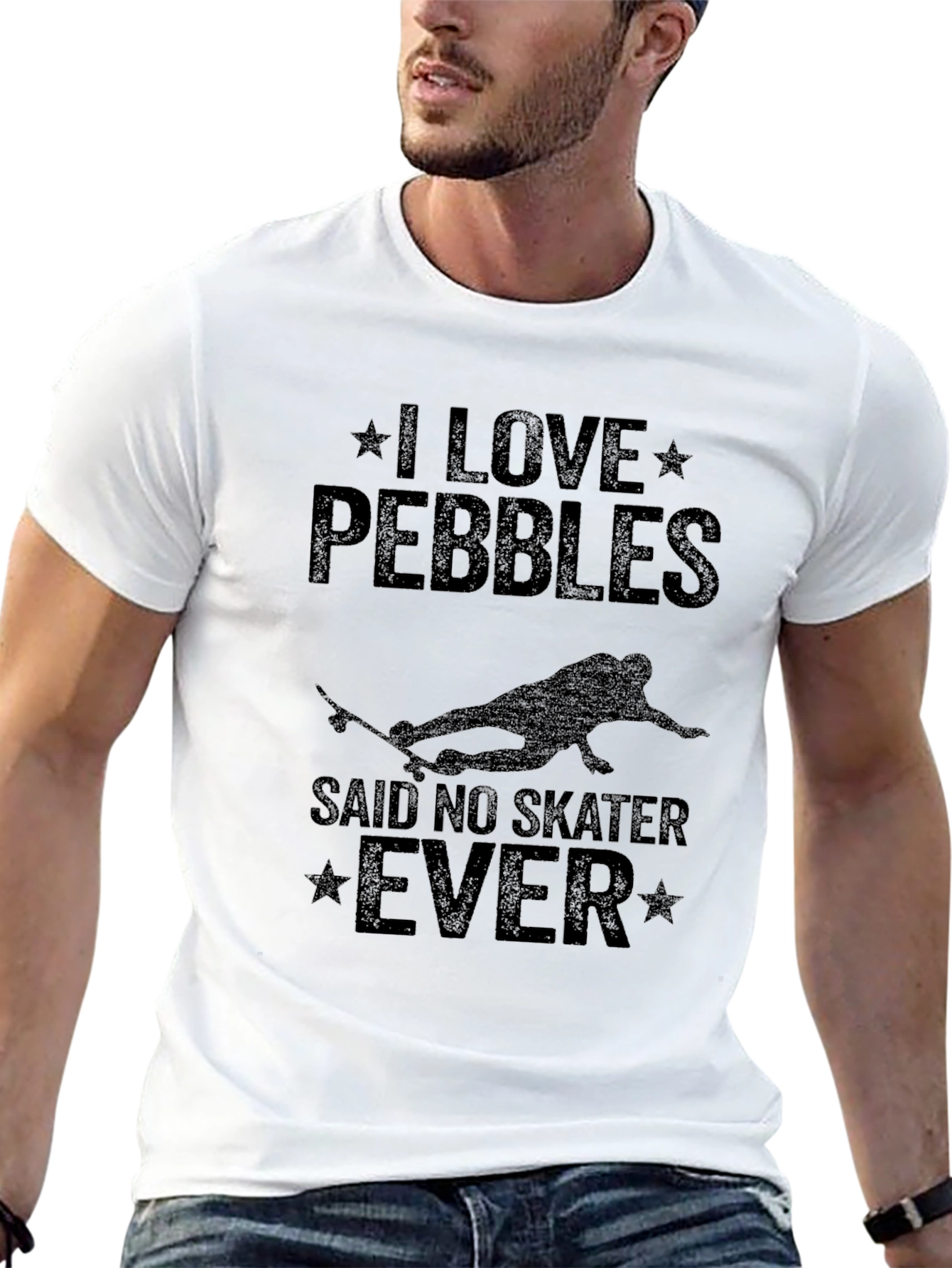 I Love Pebbles Skater Graphic Tee - Black