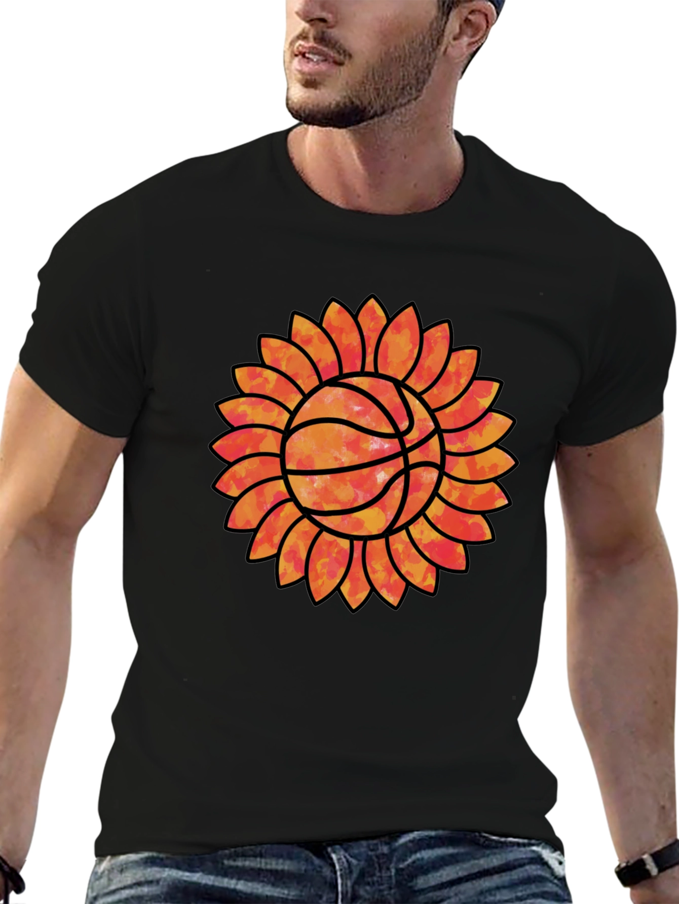 Sunflower Basketball Graphic Tee - Unique Sports Shirt