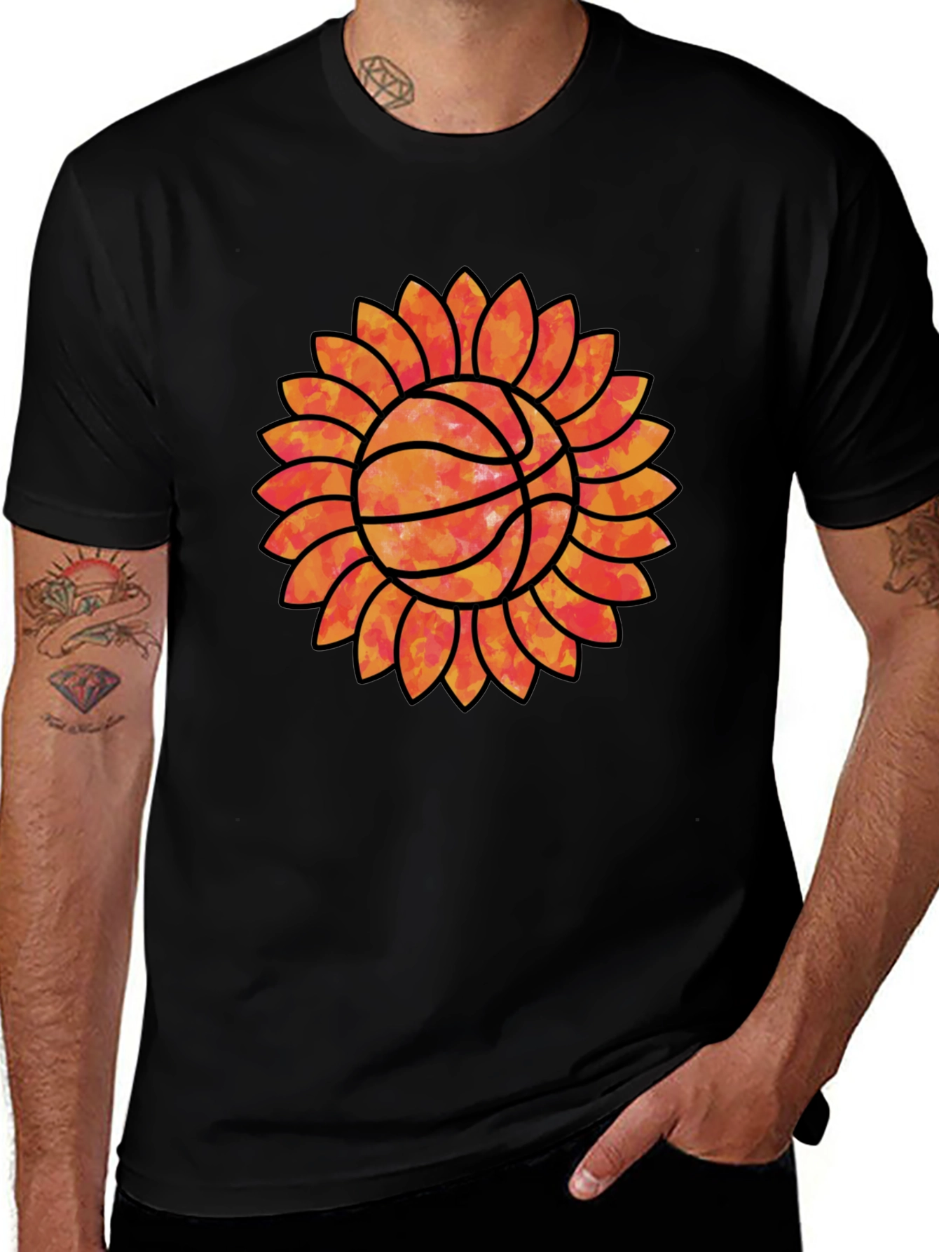 Sunflower Basketball Graphic Tee - Unique Sports Shirt