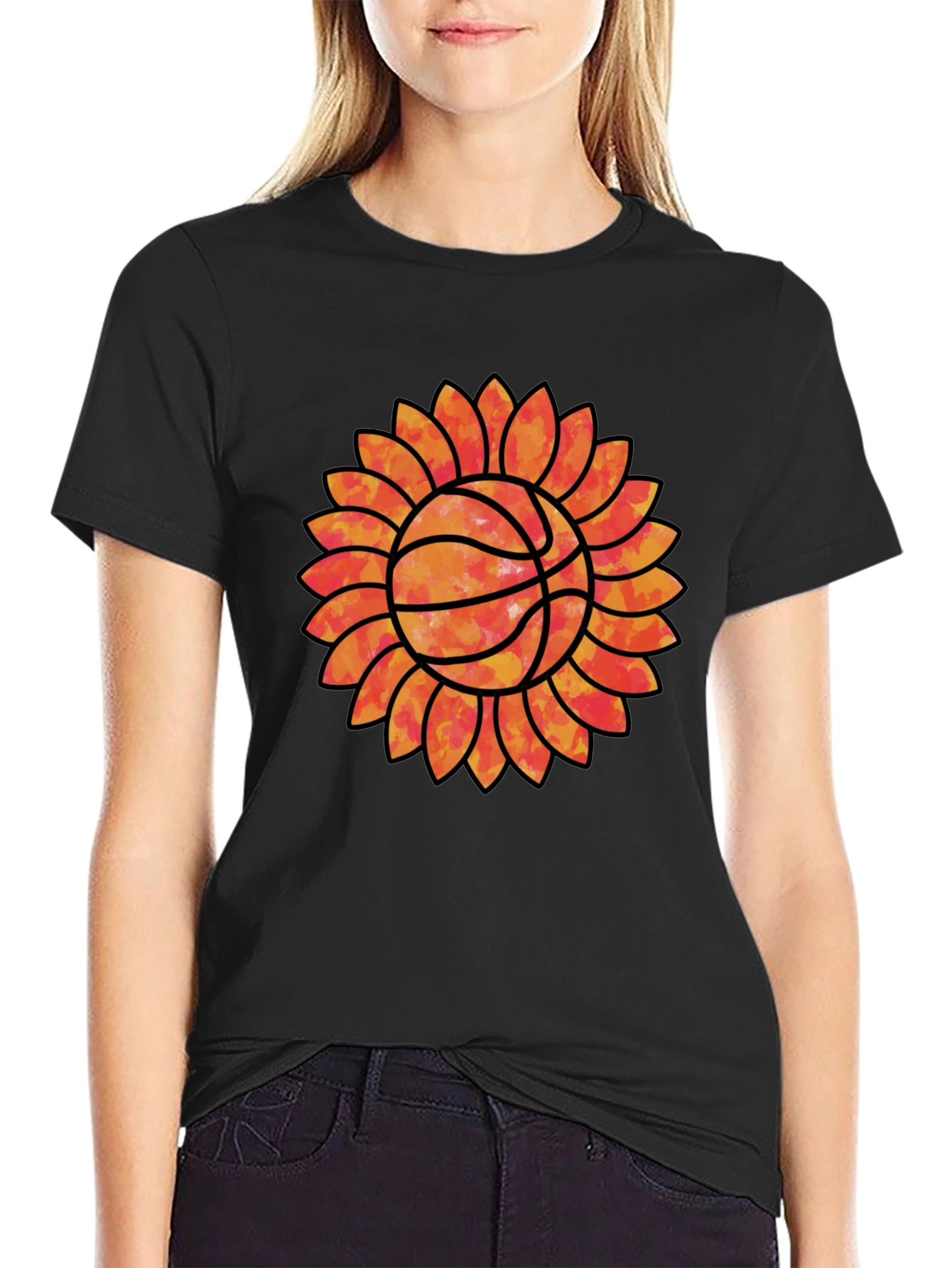 Sunflower Basketball Graphic Tee - Unique Sports Shirt