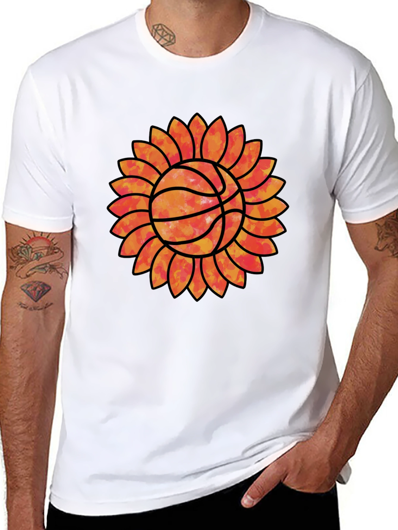 Sunflower Basketball Graphic Tee - Unique Sports Shirt