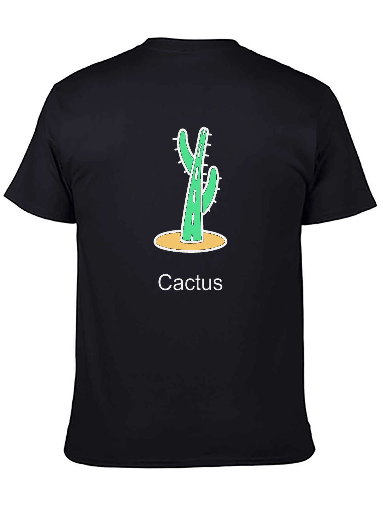 Cactus Graphic Print Black T-Shirt