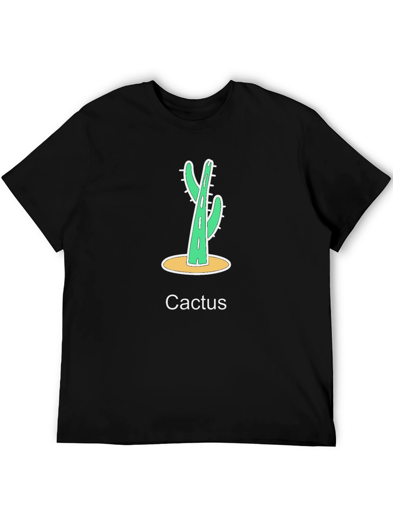 Cactus Graphic Print Black T-Shirt