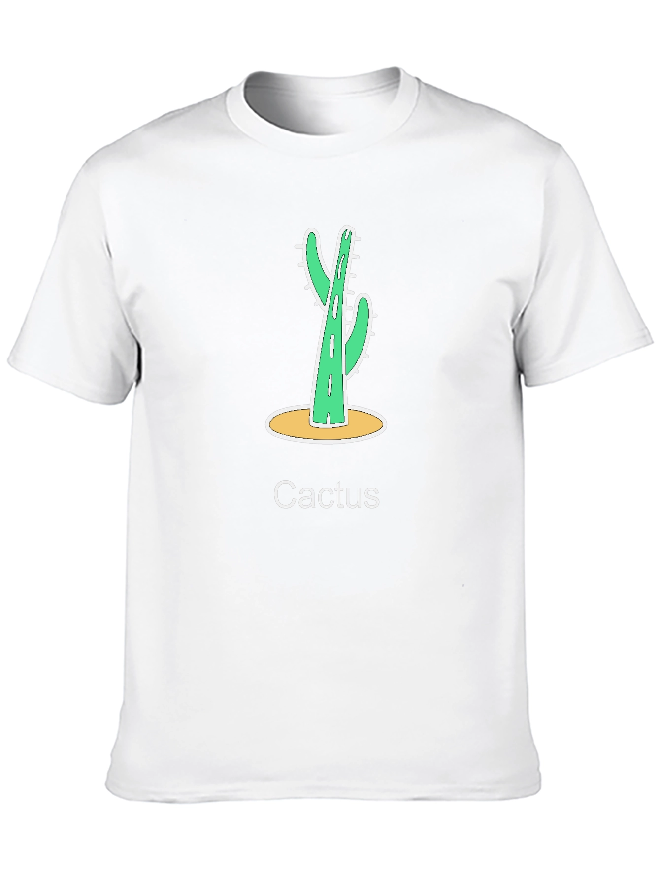 Cactus Graphic Print Black T-Shirt