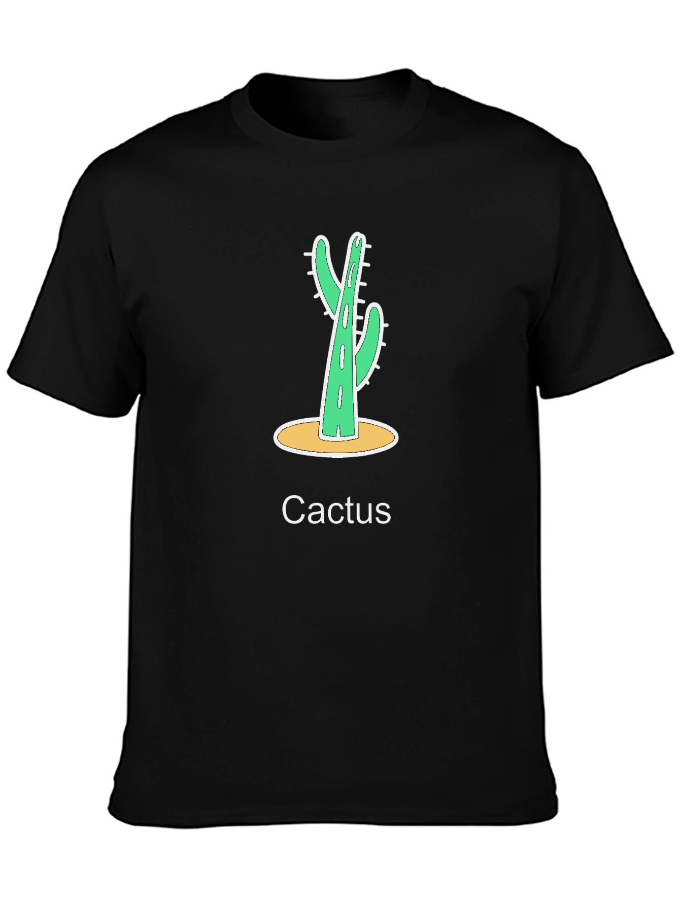 Cactus Graphic Print Black T-Shirt