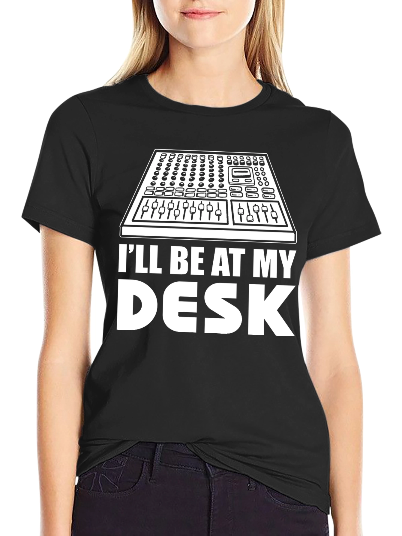 DJ Mixer T-Shirt - Ill Be At My Desk Funny Music Tee