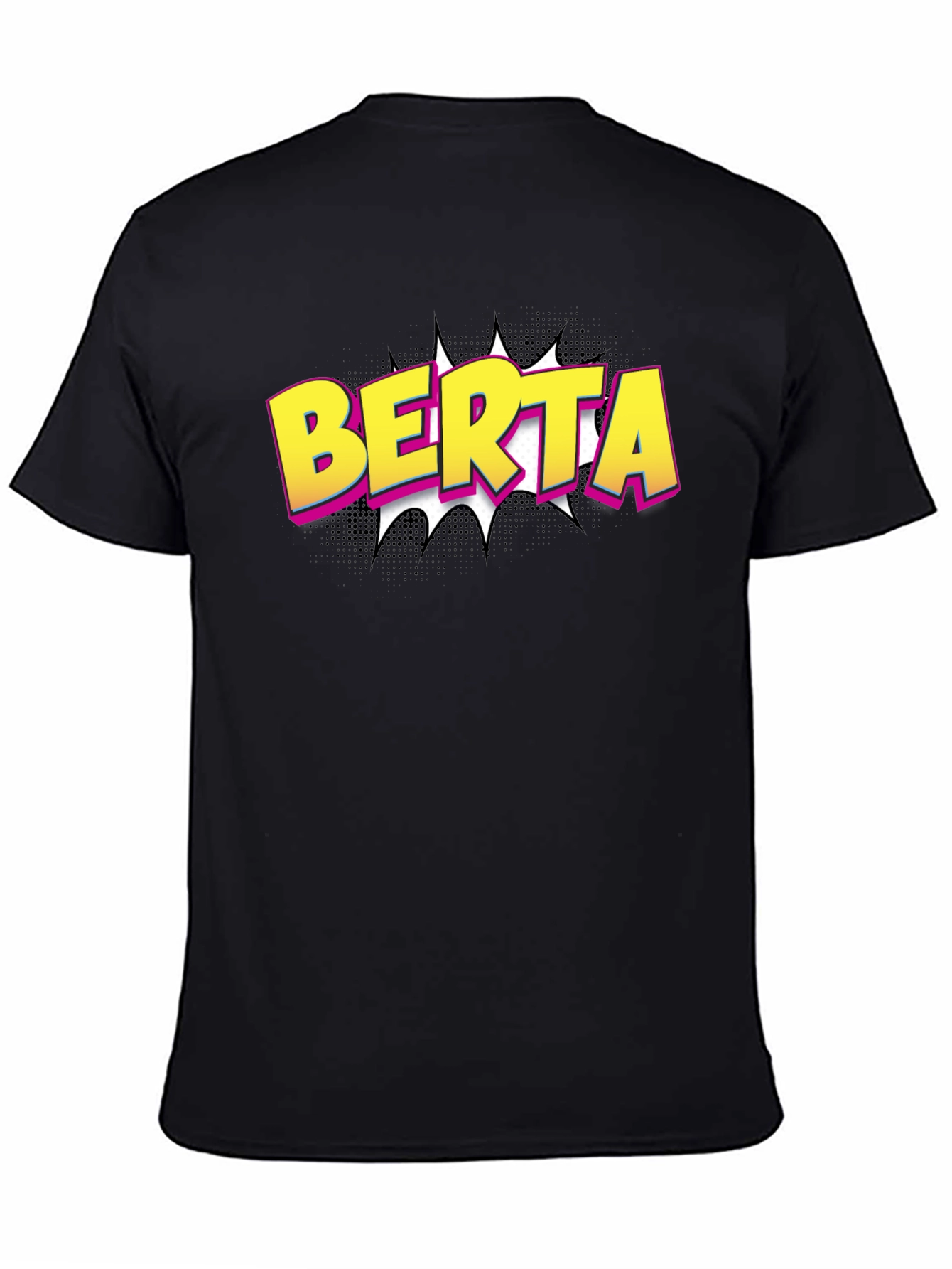 BERTA Comic Style Black T-Shirt