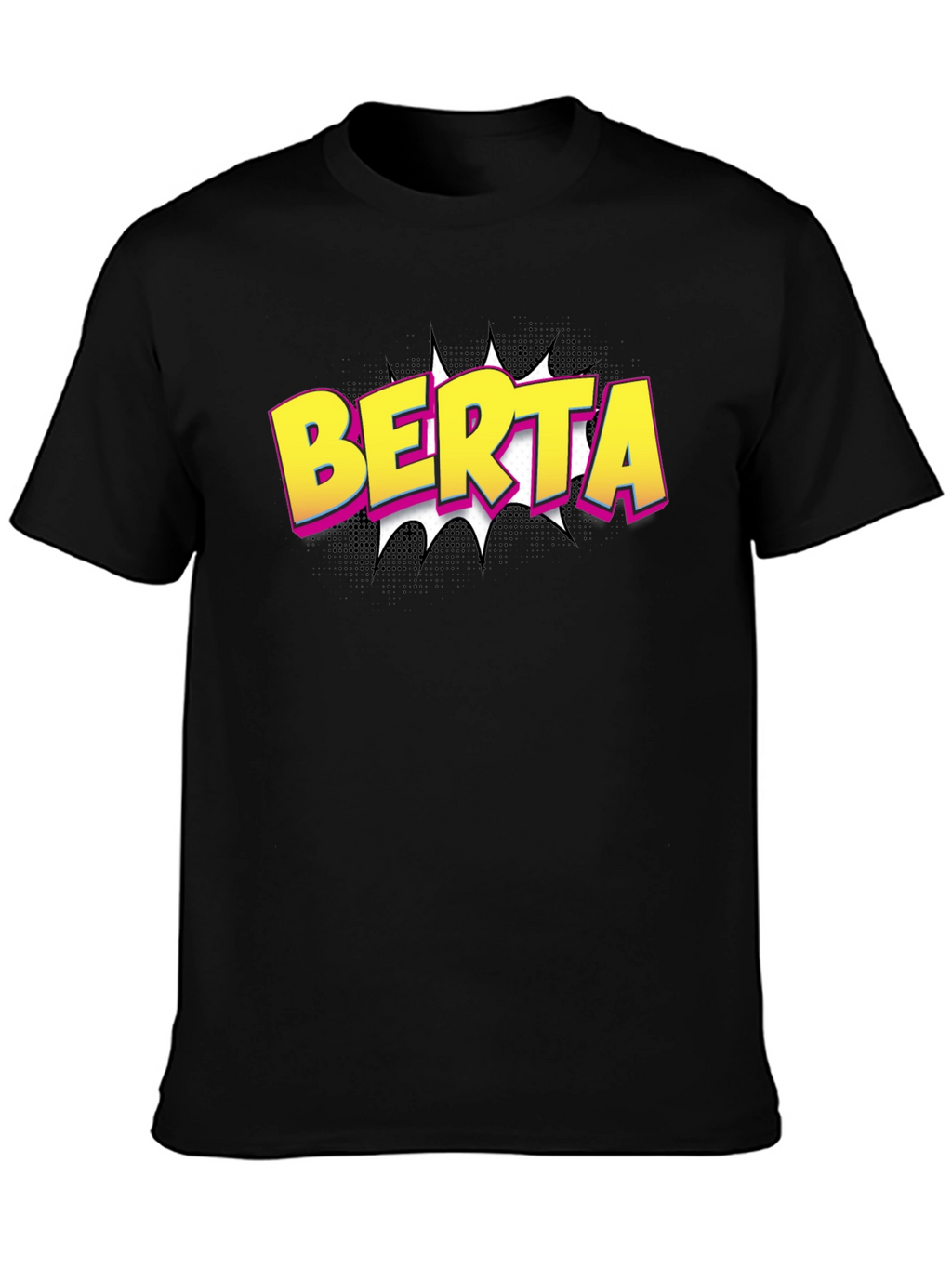 BERTA Comic Style Black T-Shirt