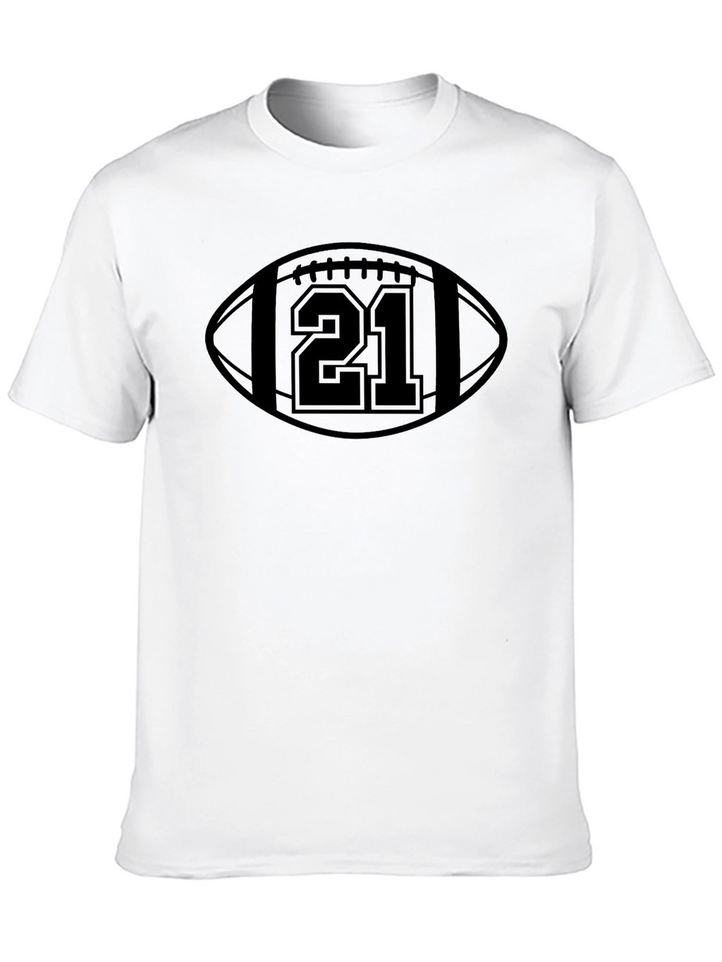 Football Number 21 Graphic Tee - Black