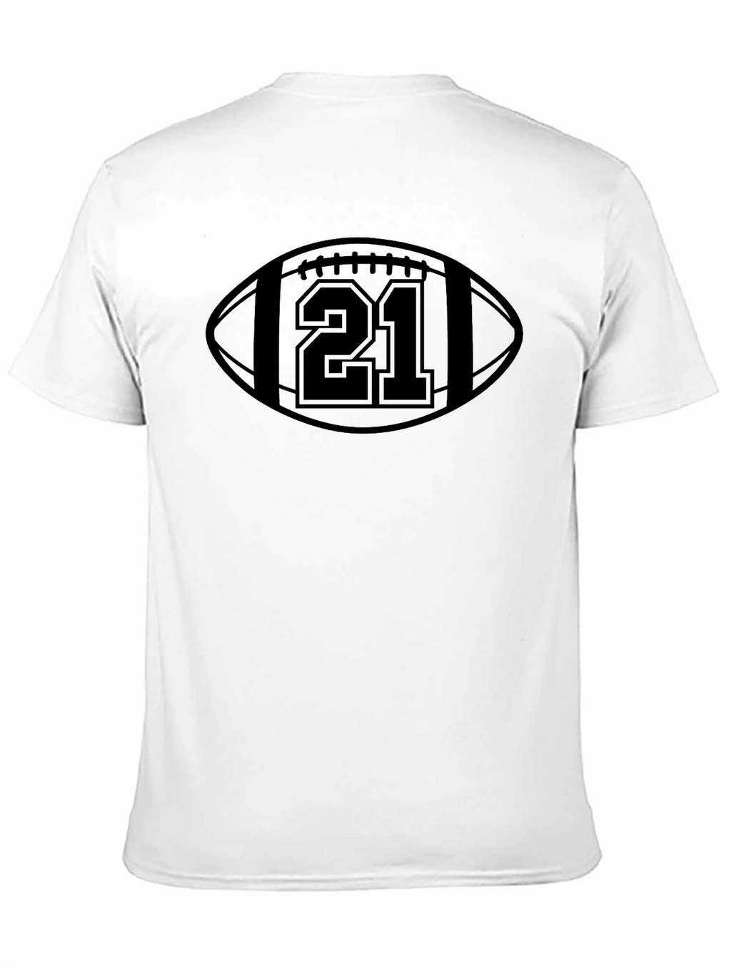 Football Number 21 Graphic Tee - Black