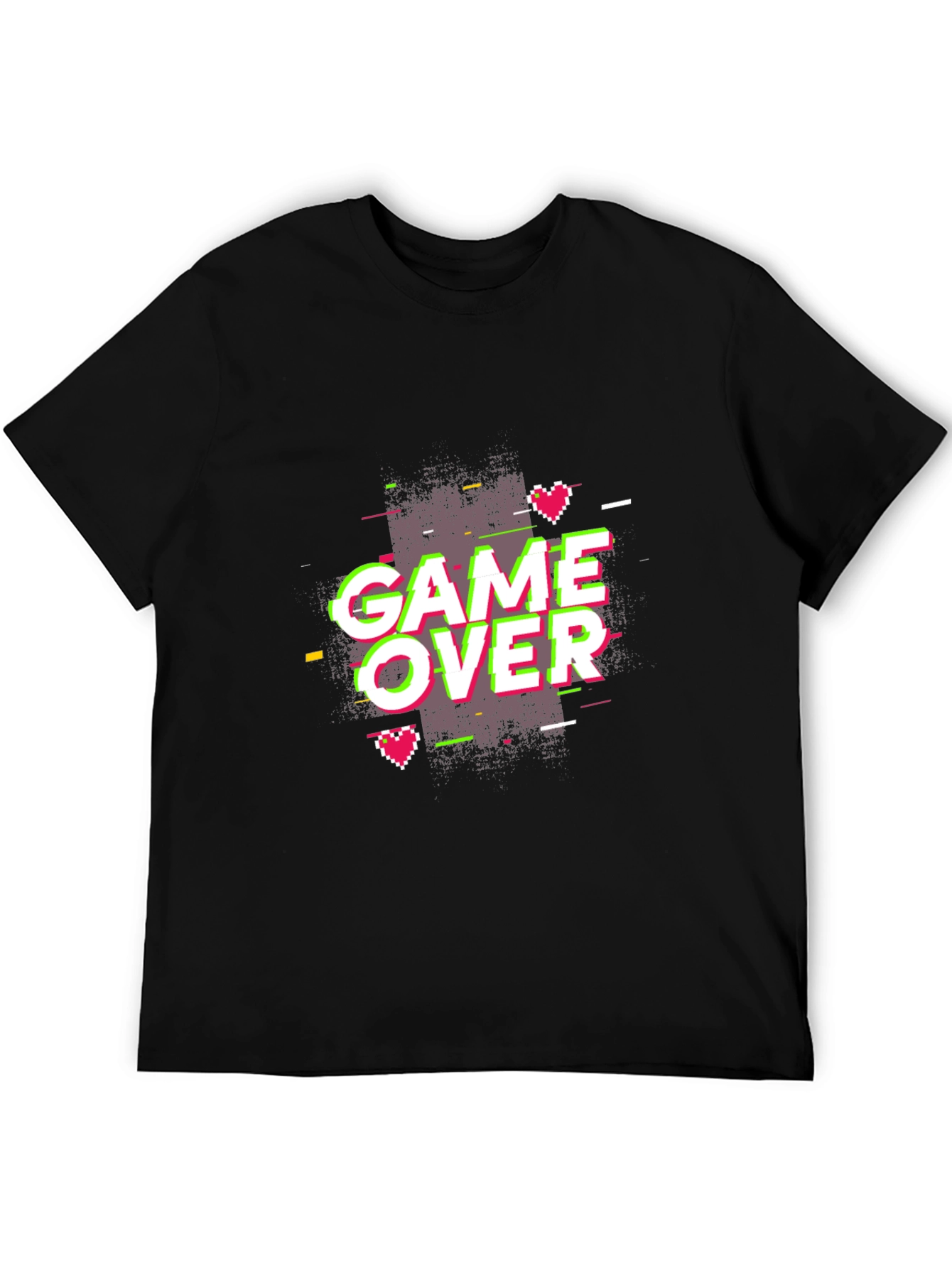 Game Over Graphic Print Tee - Black