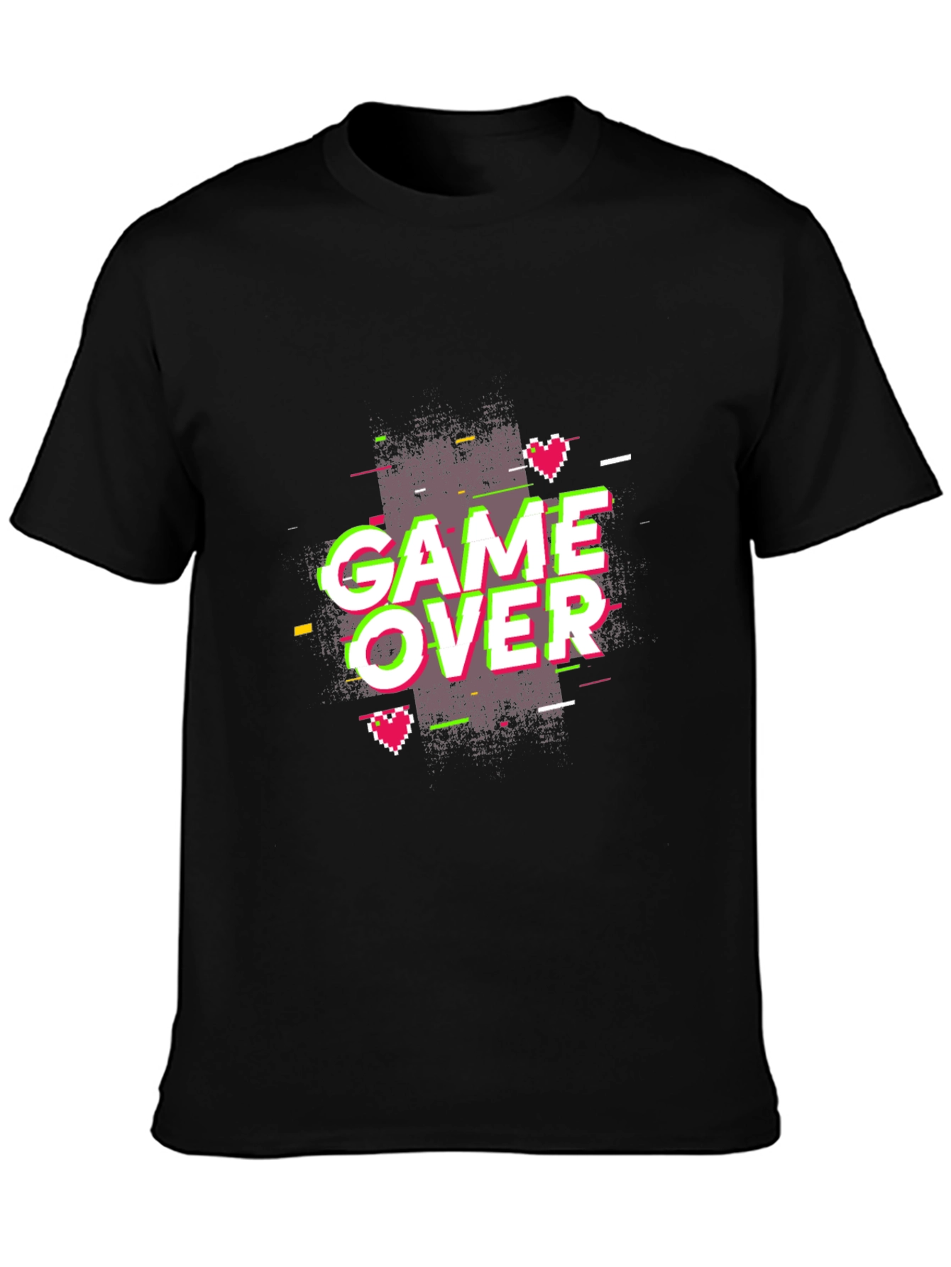 Game Over Graphic Print Tee - Black