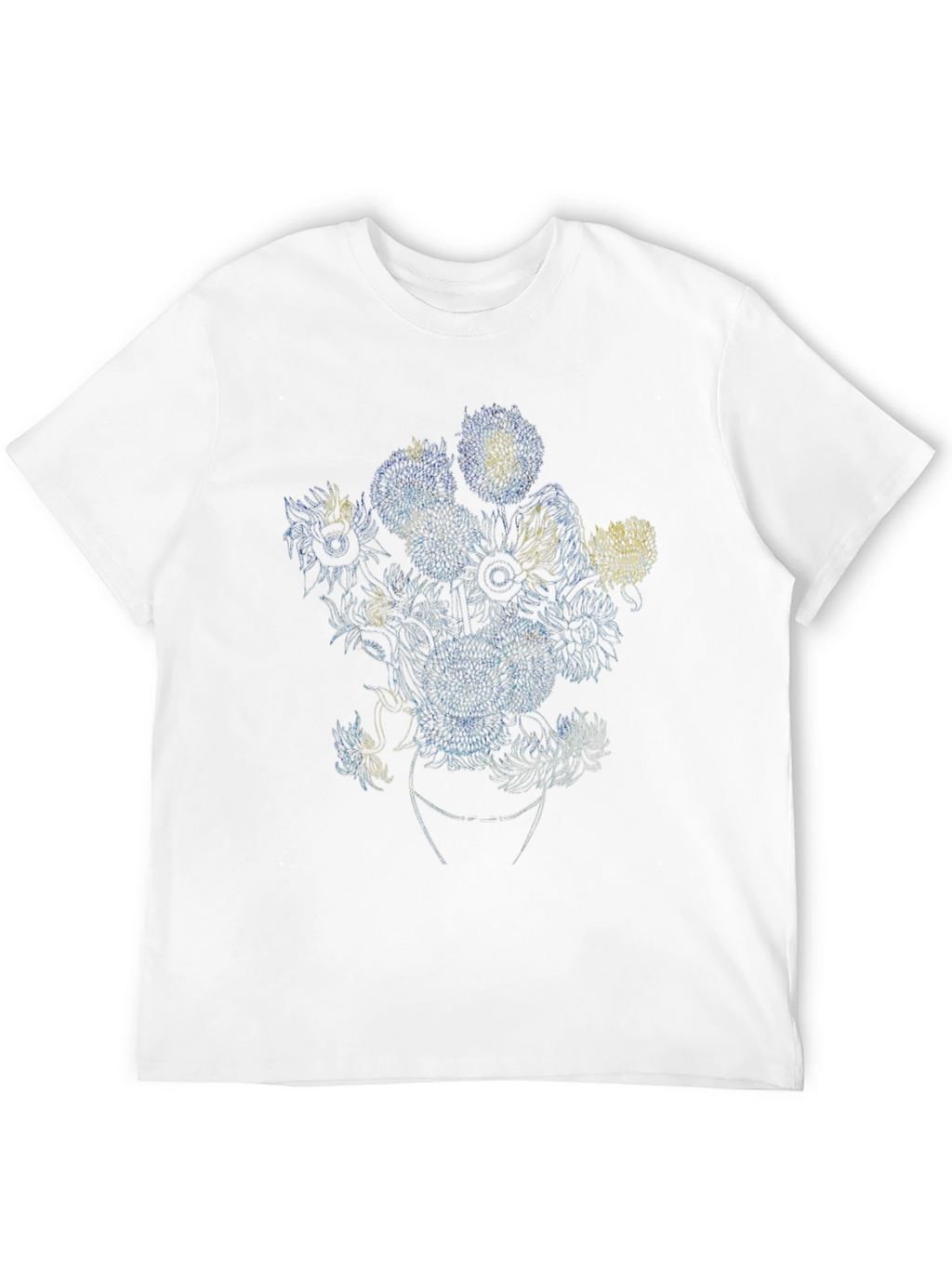Sunflowers Art T-Shirt - Black Crew Neck