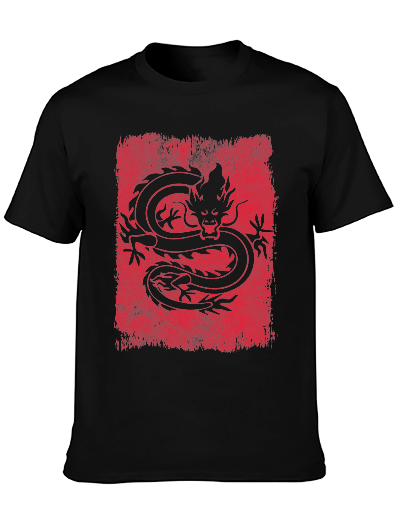 Dragon Graphic Tee - Mens Black Short Sleeve T-Shirt