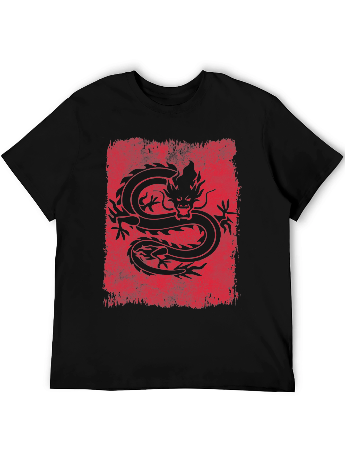 Dragon Graphic Tee - Mens Black Short Sleeve T-Shirt