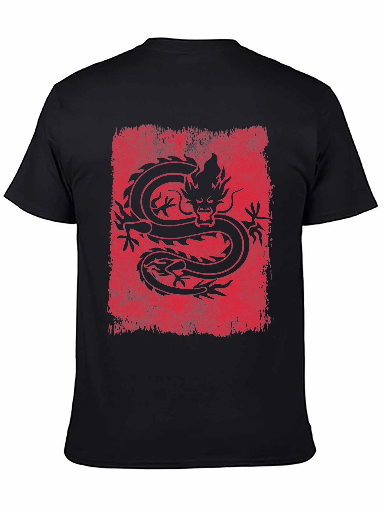 Dragon Graphic Tee - Mens Black Short Sleeve T-Shirt