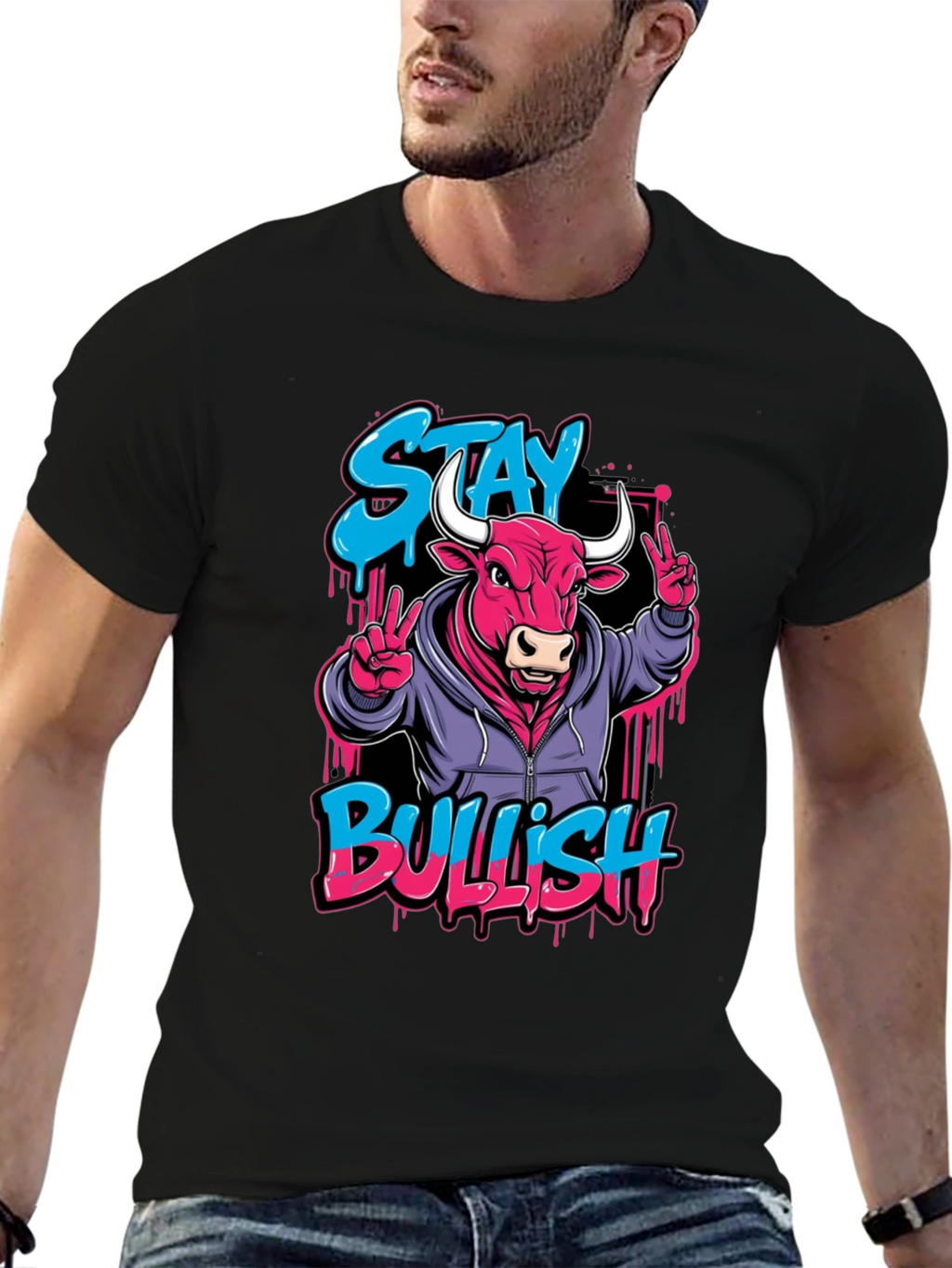 Stay Bullish Graphic Tee - Trendy Streetwear Style