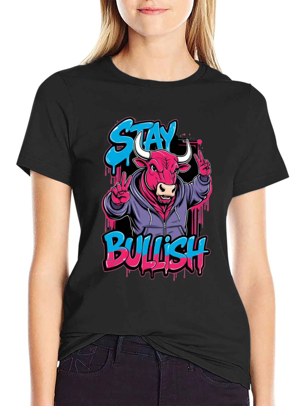 Stay Bullish Graphic Tee - Trendy Streetwear Style