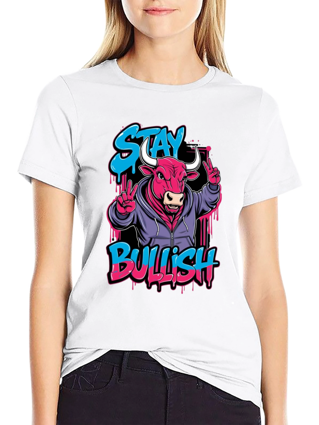 Stay Bullish Graphic Tee - Trendy Streetwear Style