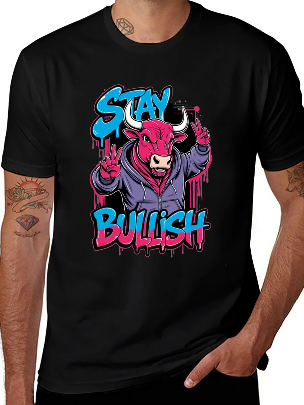 Stay Bullish Graphic Tee - Trendy Streetwear Style