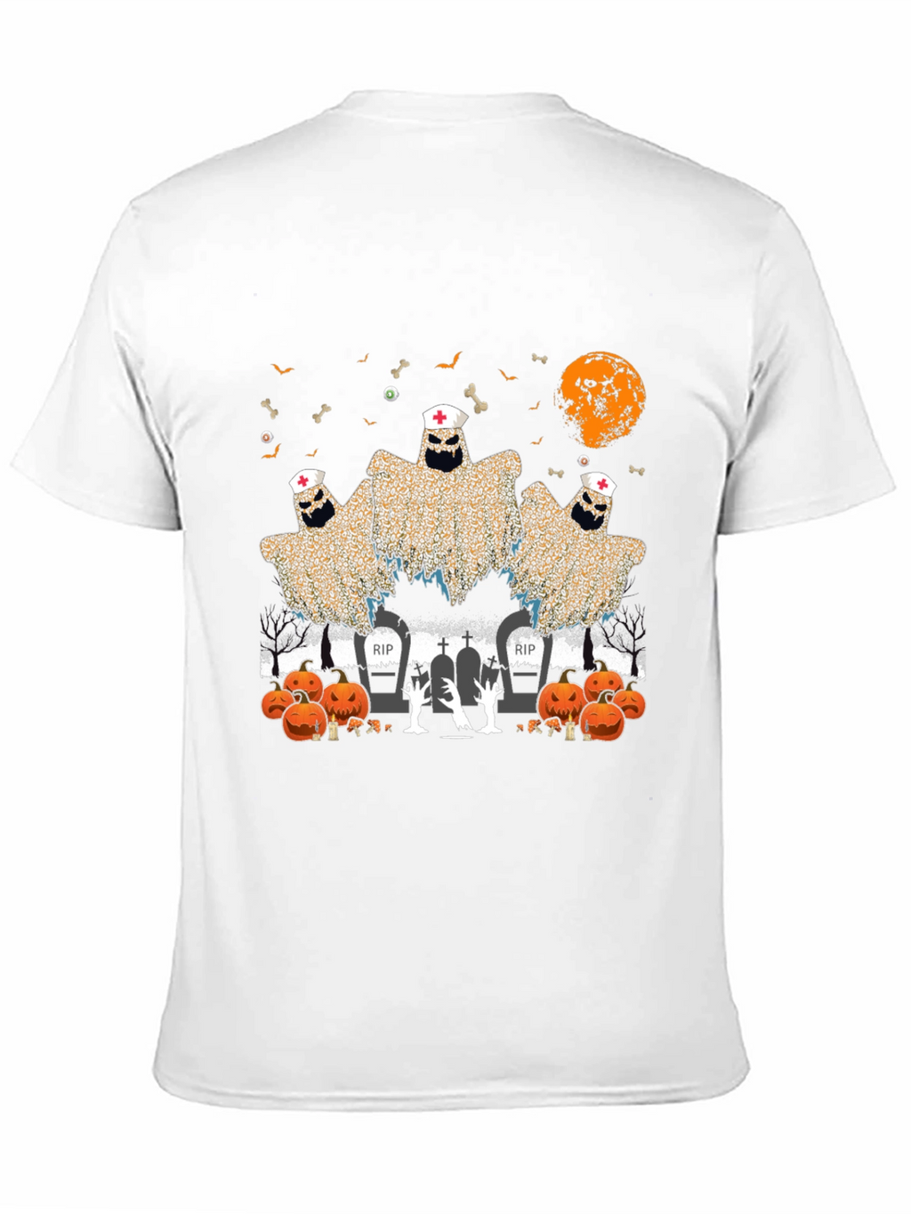 Halloween Nurse Ghost Graphic Tee