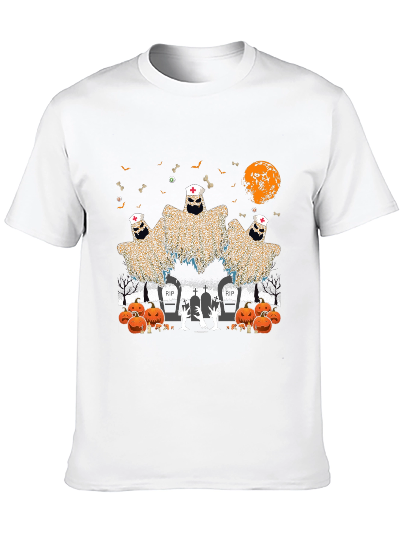 Halloween Nurse Ghost Graphic Tee