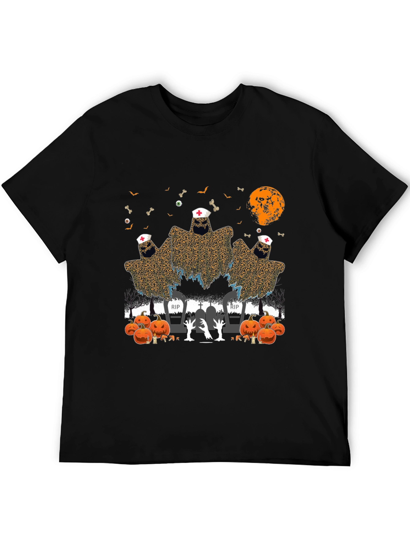 Halloween Nurse Ghost Graphic Tee