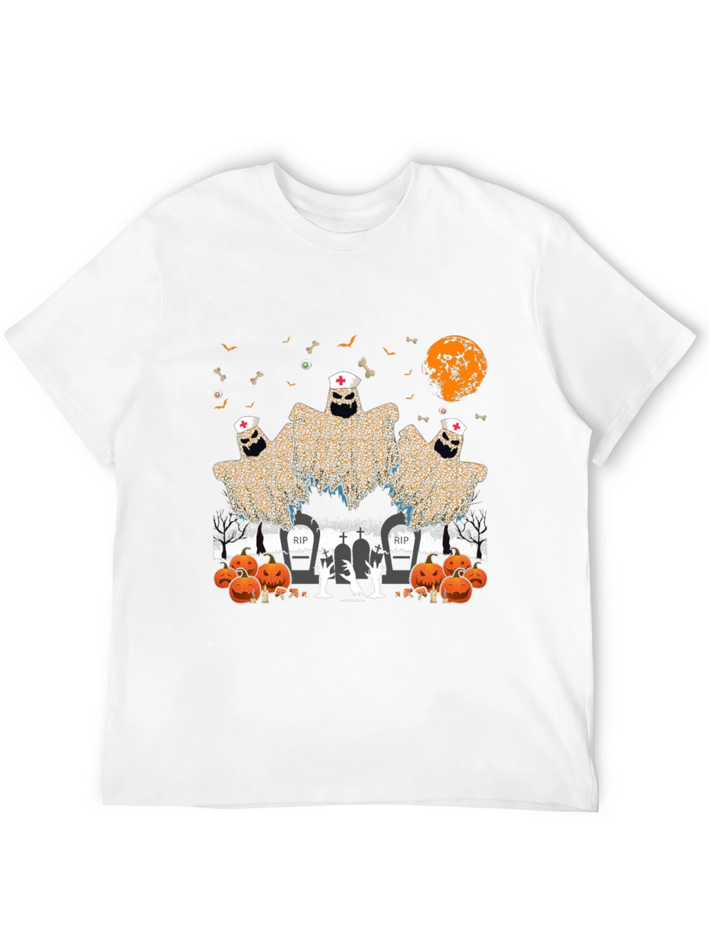 Halloween Nurse Ghost Graphic Tee