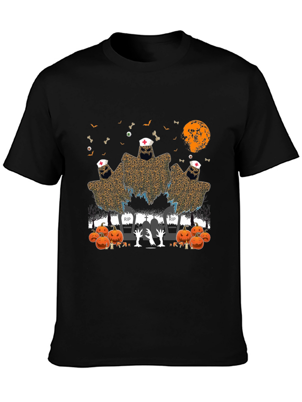 Halloween Nurse Ghost Graphic Tee