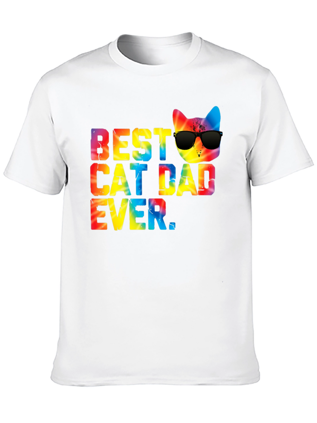 Best Cat Dad Ever Tie Dye Graphic Tee