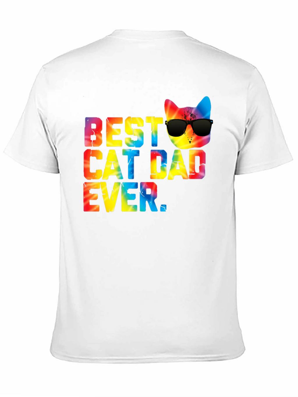 Best Cat Dad Ever Tie Dye Graphic Tee
