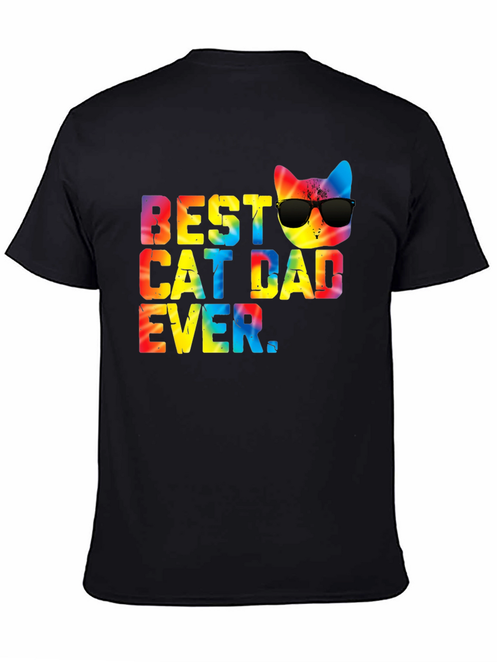 Best Cat Dad Ever Tie Dye Graphic Tee